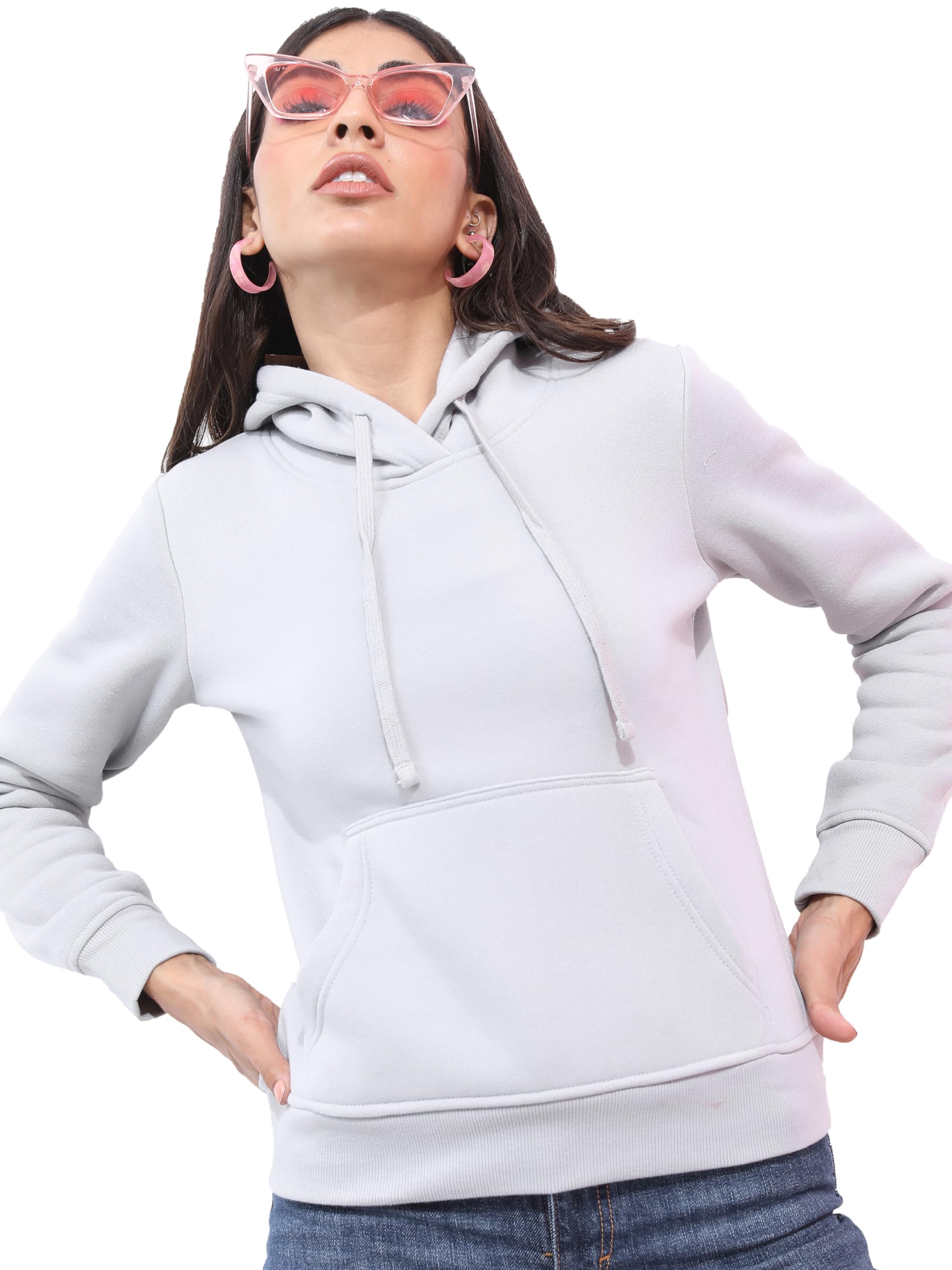 Ketch WomenS Polyester Hooded Neck Sweatshirt (Khss000174_Grey