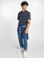 Dickies mens Heavyweight Crew Neck Short Sleeve Tee Henley Shirt, Dark Navy, Large US