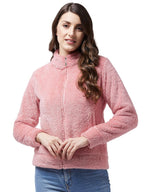 Modeve Women Solid Full Sleeve Jacket For Winter Jacket For Winter-Pink