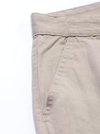 Dennis Lingo Slim Fit Solid Beige Cargo for Men
