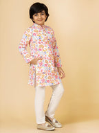 A.T.U.N. (ALL THINGS UBER NICE) Boys Rouge Floral Printed Kurta Pyjama Set