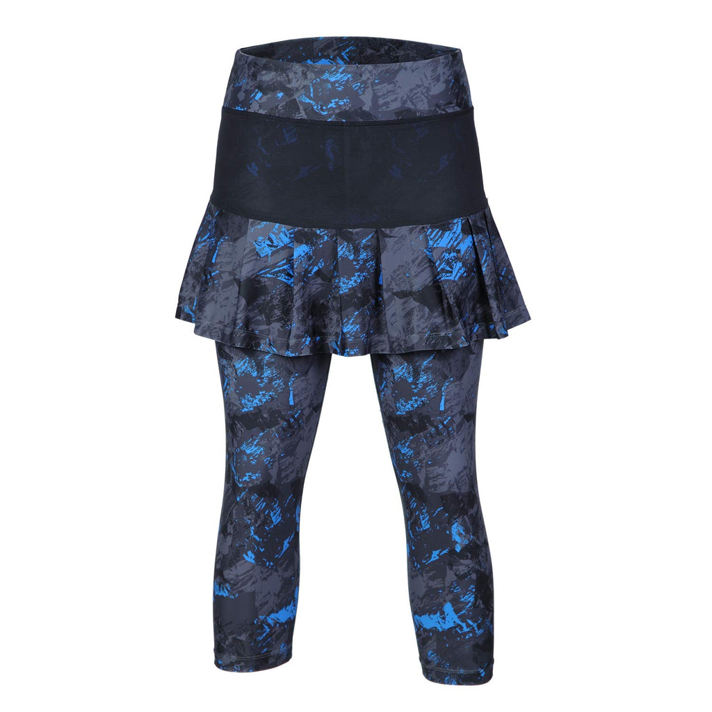 ANIVIVO Women Tennis Legging,Skirted Capri Leggings Tennis Pants for Women& Sports Skirted Leggings Tennis Clothing(Darkblue,L)