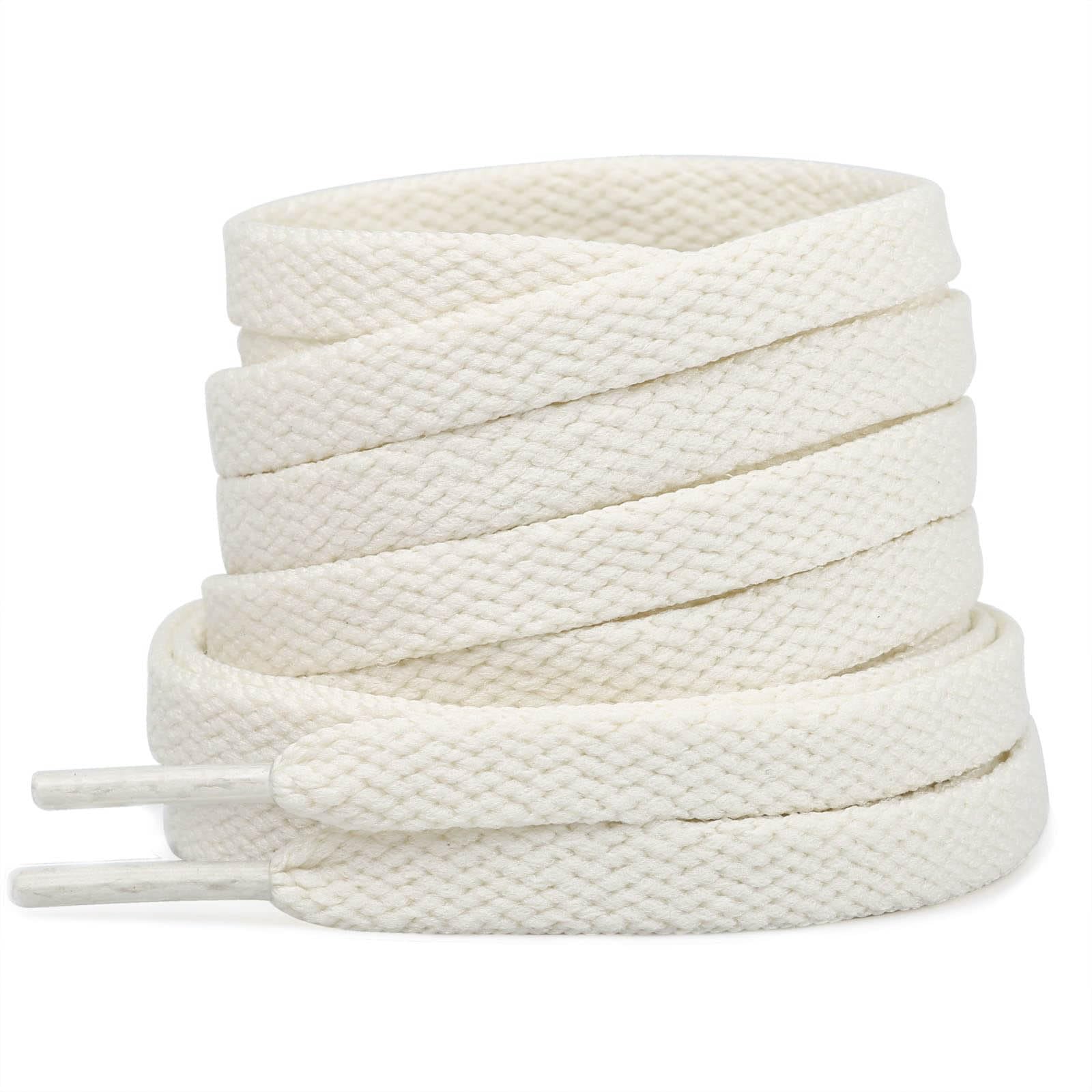 Stepace [2 Pairs Flat Shoe Laces for Sneakers 5/16 Width 30-72 Length 26 Color Shoelaces Cream 40(102 cm)
