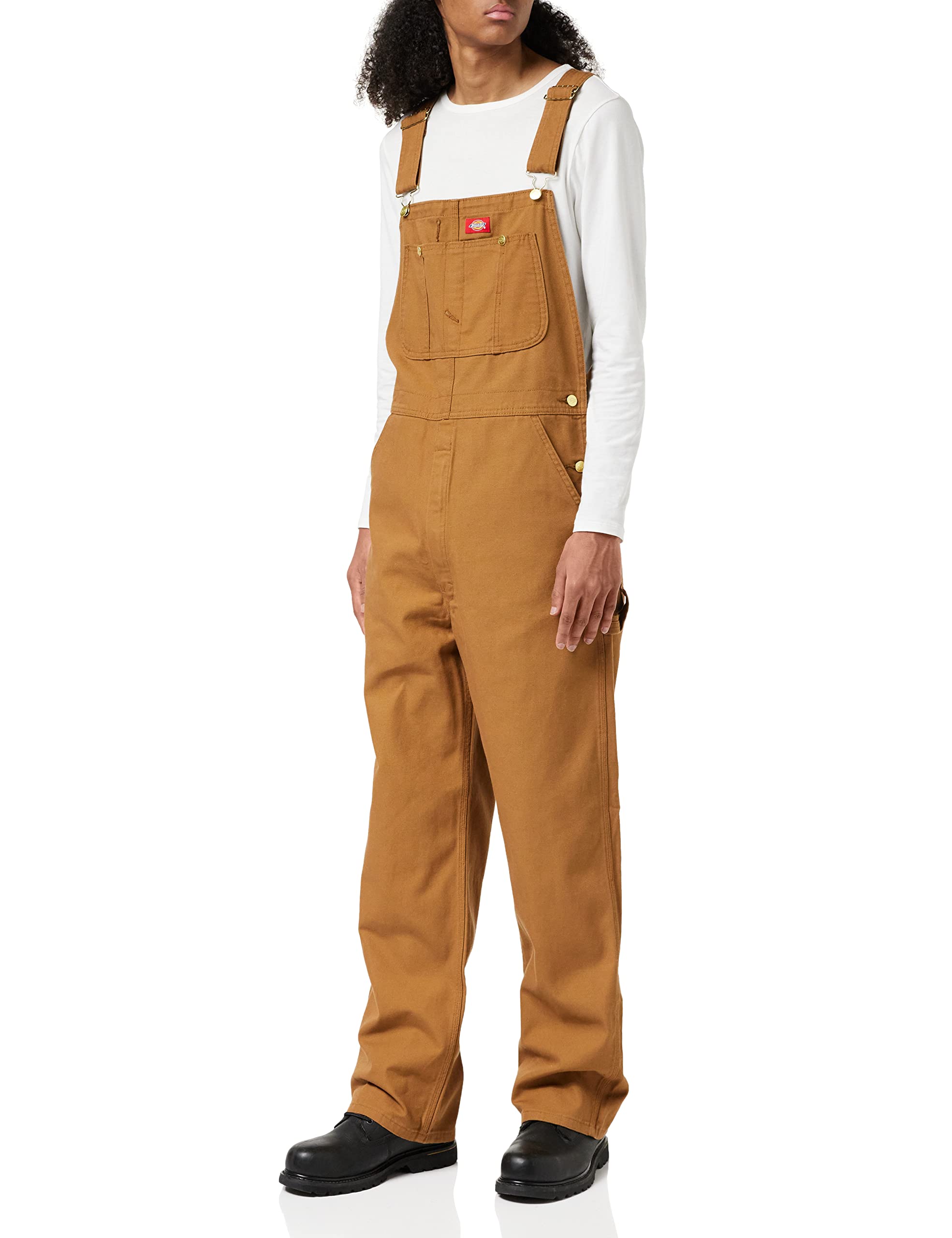 Dickies mens Bib overalls and coveralls workwear apparel, Brown Duck, 34W x 30L US