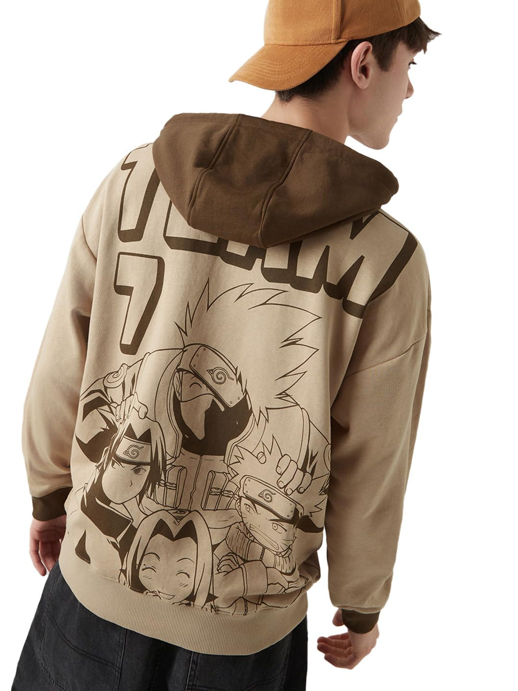 Bewakoof Heavy Duty 1.0 Official Naruto Merchandise Mens Graphic Print Oversized Fit Full Sleeve Hooded Poly Cotton Hoodies_644