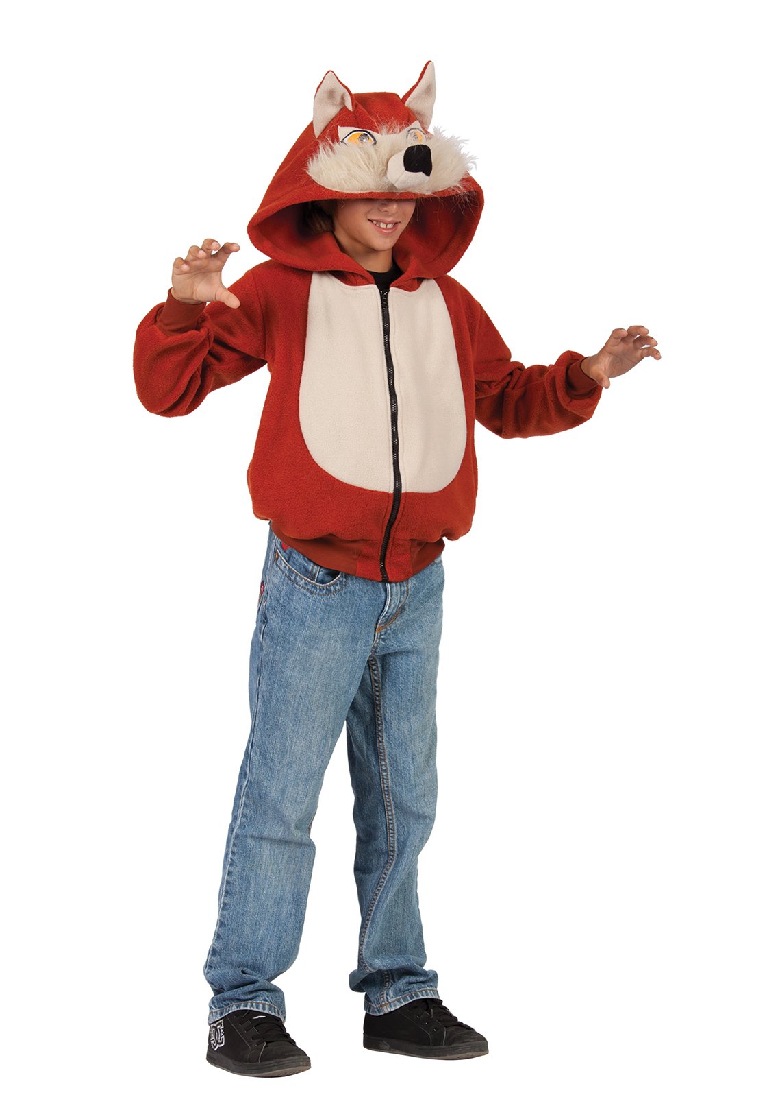 Wild Red Fox Kid Hoodie-Rust L