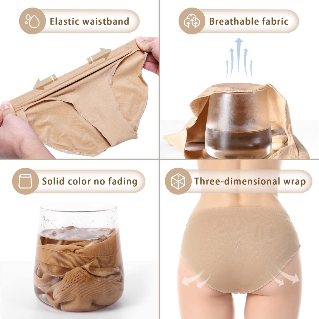 iMucci Professional Girl Ballet Dance Briefs Women - Beige Velvet Cotton Mid Rise Waist Panty Gymnastics Underpants (for Child 5