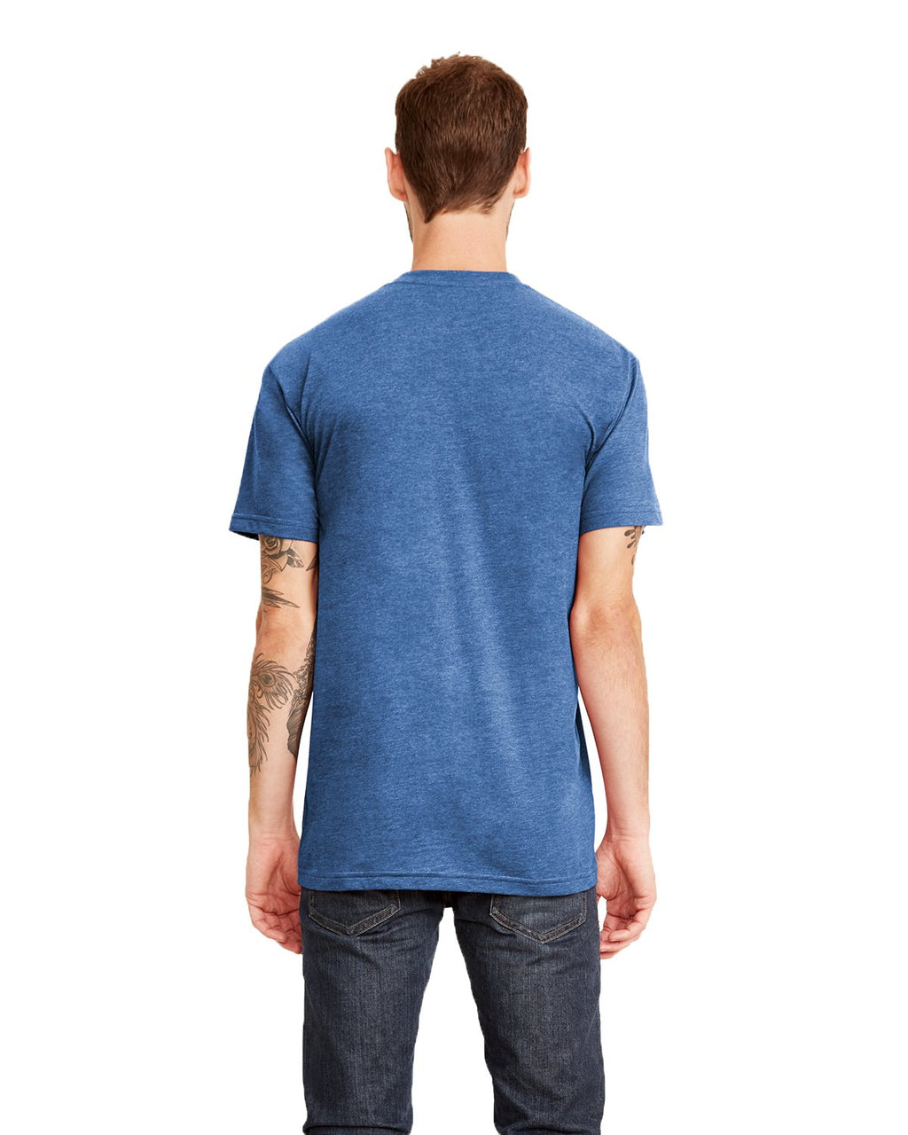 Next Level Men's Sueded Crew XL HTHR COOL BLUE