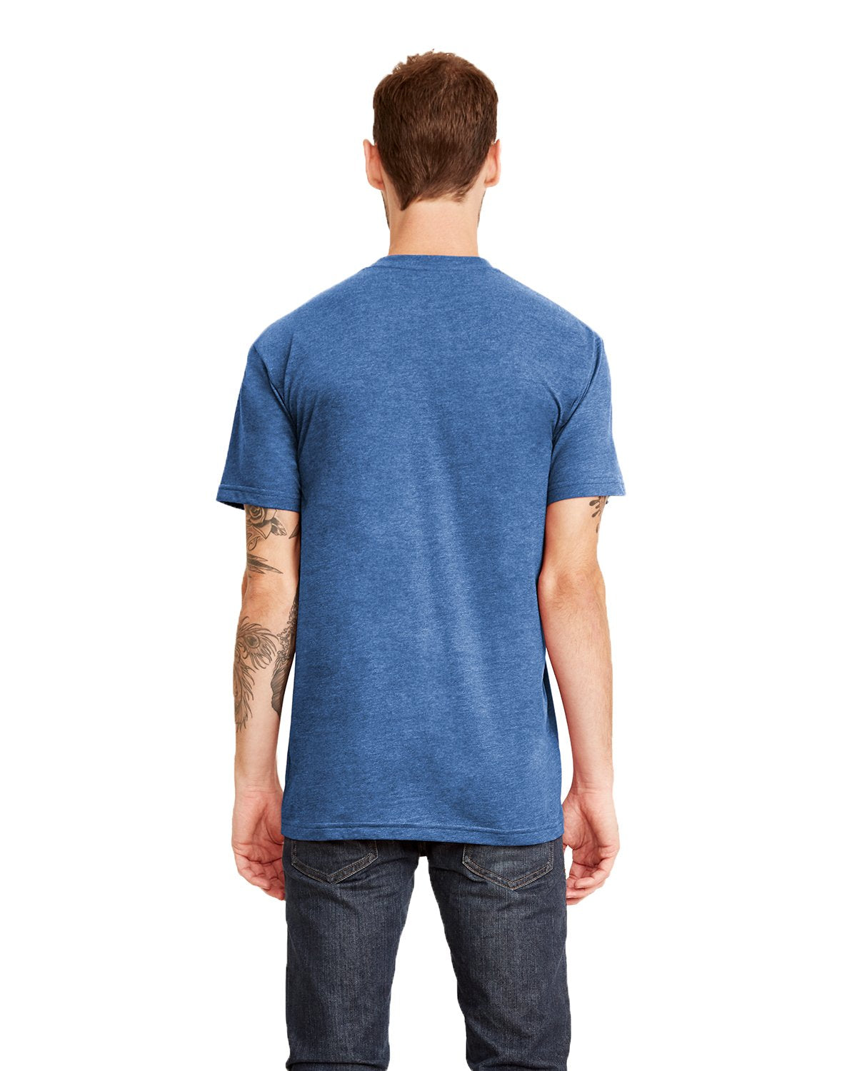 Next Level Men's Sueded Crew XL HTHR COOL BLUE