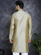 Jompers MenS Pista Woven Design Silk Blend Kurtas (Pista, S)