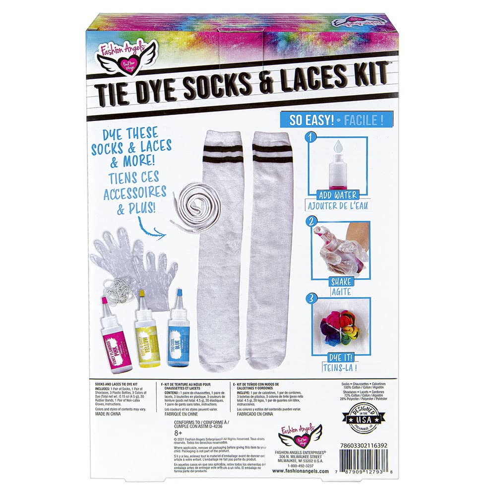 Fashion Angels Tie Dye Socks & Laces Kit