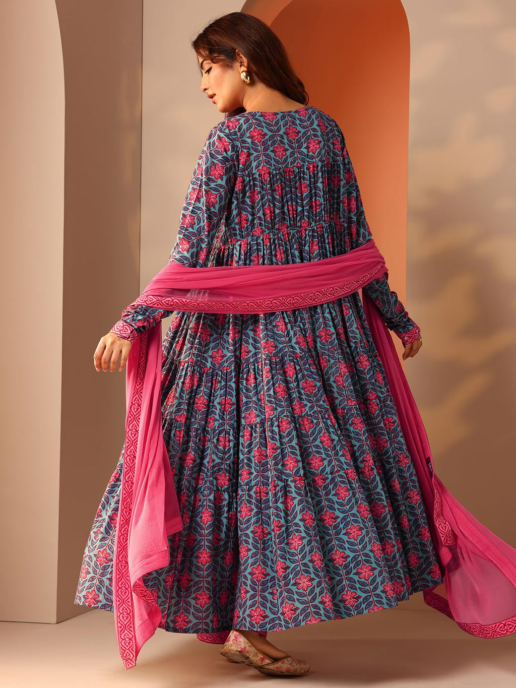 Libas WomenS Cotton Kurta Set (400786_Blue