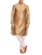 Wintage Men'S Banarasi Art Silk Bandhgala Festive And Casual Munga Kurta Churidar Pajama Pyjama