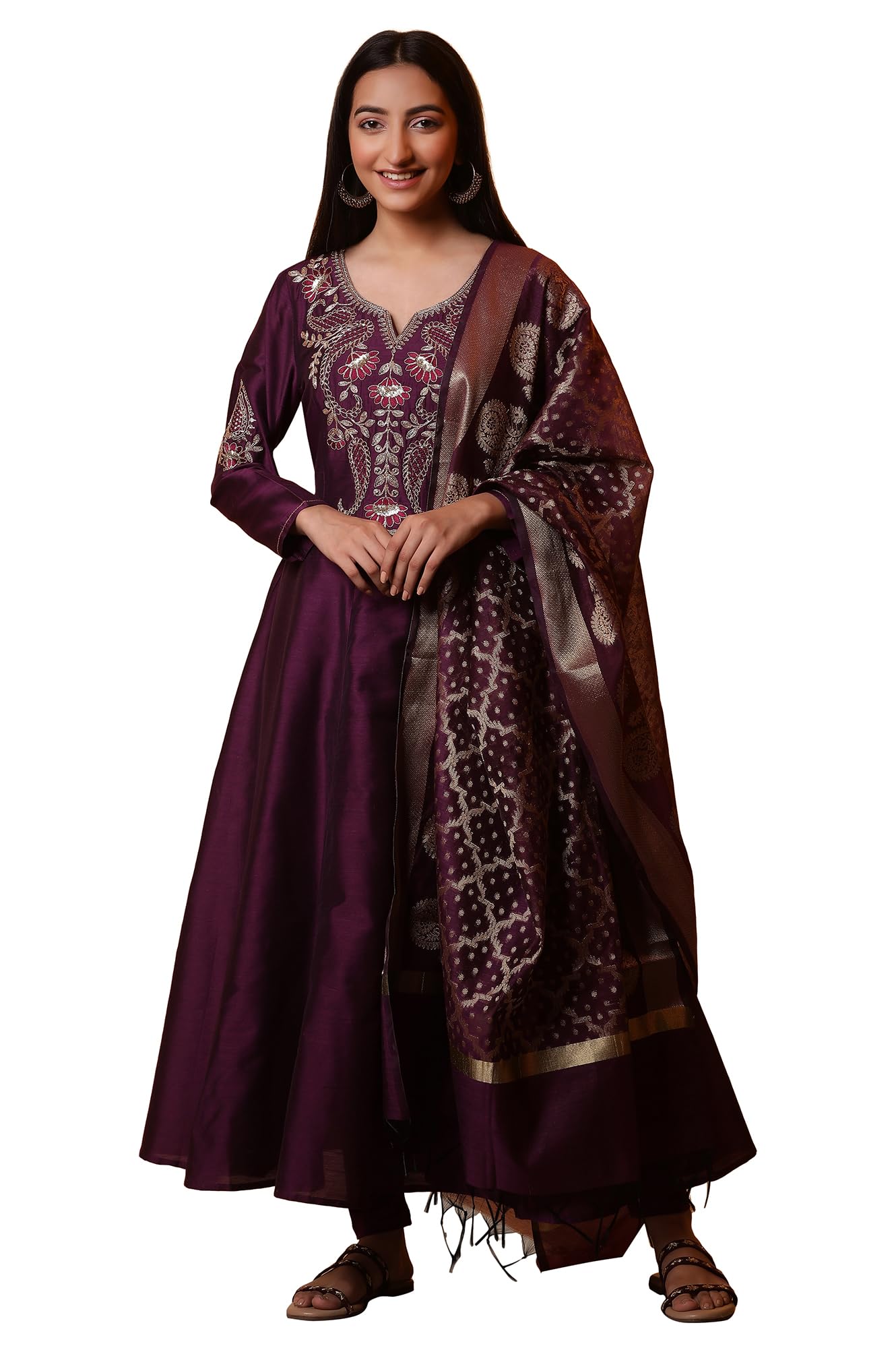 Aurelia Women'S Rayon Kurta Set (24Fed10611_Purple