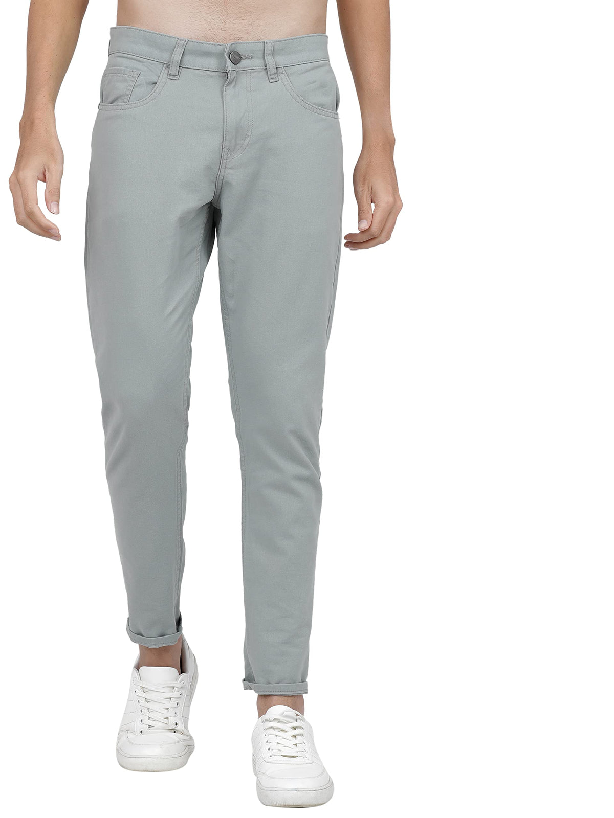 Ketch MenS Slim Casual Mid Rise Pants (Khtr000091_Slate Grey, 34
