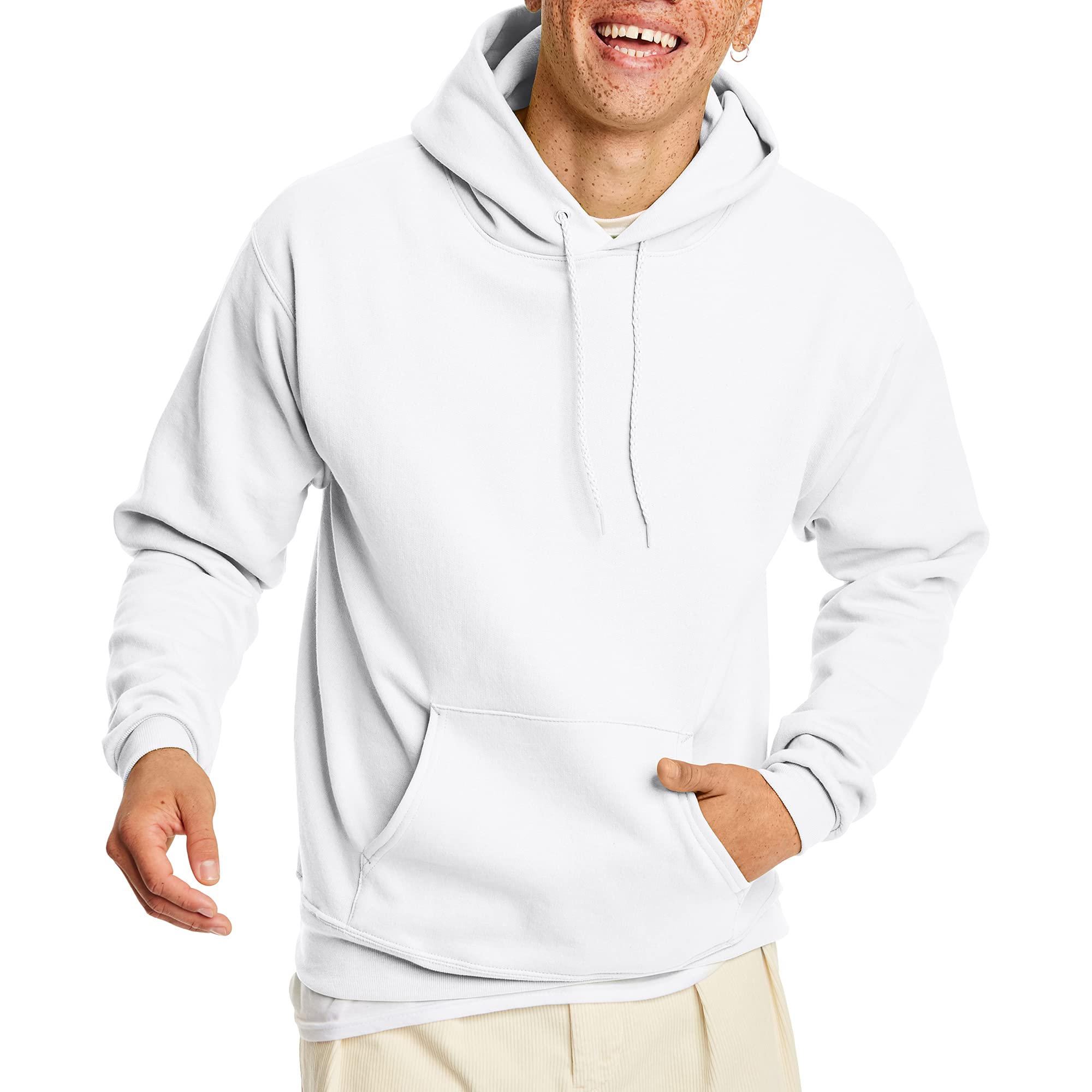 Hanes mens Pullover Ecosmart Hooded Sweatshirt Hoody, White, 4X-Large US