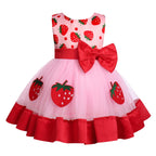 Infant Baby Girl First Birthday Dress Cake Smash Outfits Toddler Strawberry Tulle Tutu Halloween Christmas Cosplay Outfits Easte