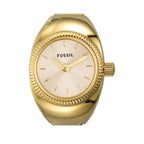 Fossil Women's Quartz Stainless Steel Two-Hand Watch Ring, Color: Gold (Model: ES5246)