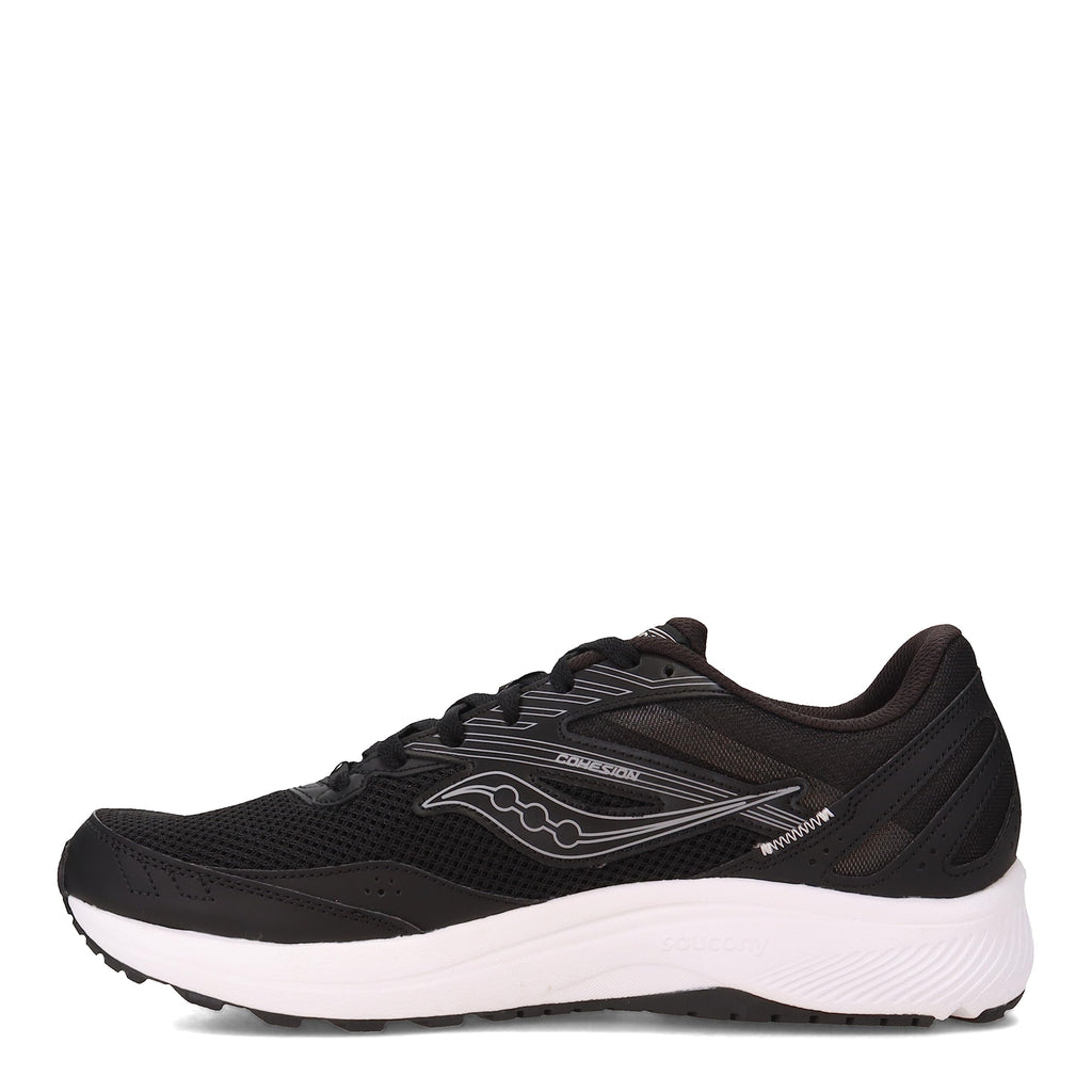 Saucony mens Cohesion 15 Running Shoe, Black/White, 11 Wide US