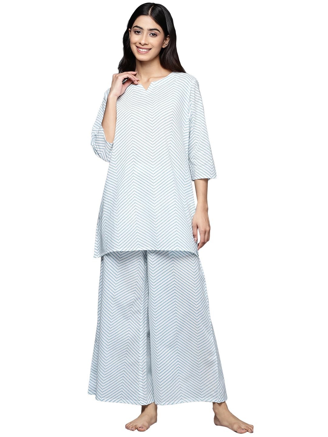 Libas Womens Printed Cotton Night Suit Set For Women