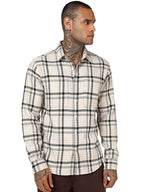 Bewakoof MenS Checked Regular Fit Full Sleeve Collar Cotton Shirt_1500727_Off White_Xl