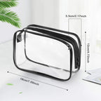 18 Pack Clear Makeup Bags Clear Cosmetic Bag PVC Plastic Zippered Pouches Portable Toiletry Bags for Women Men Travel Vacation B