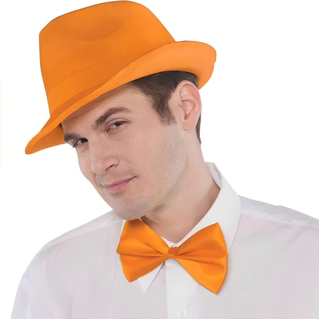 Vibrant Orange Bow Tie - 3.25 x 6, 1 Count - Premium Quality Fabric, Adjustable & Stylish - Perfect For Events & Photoshoots