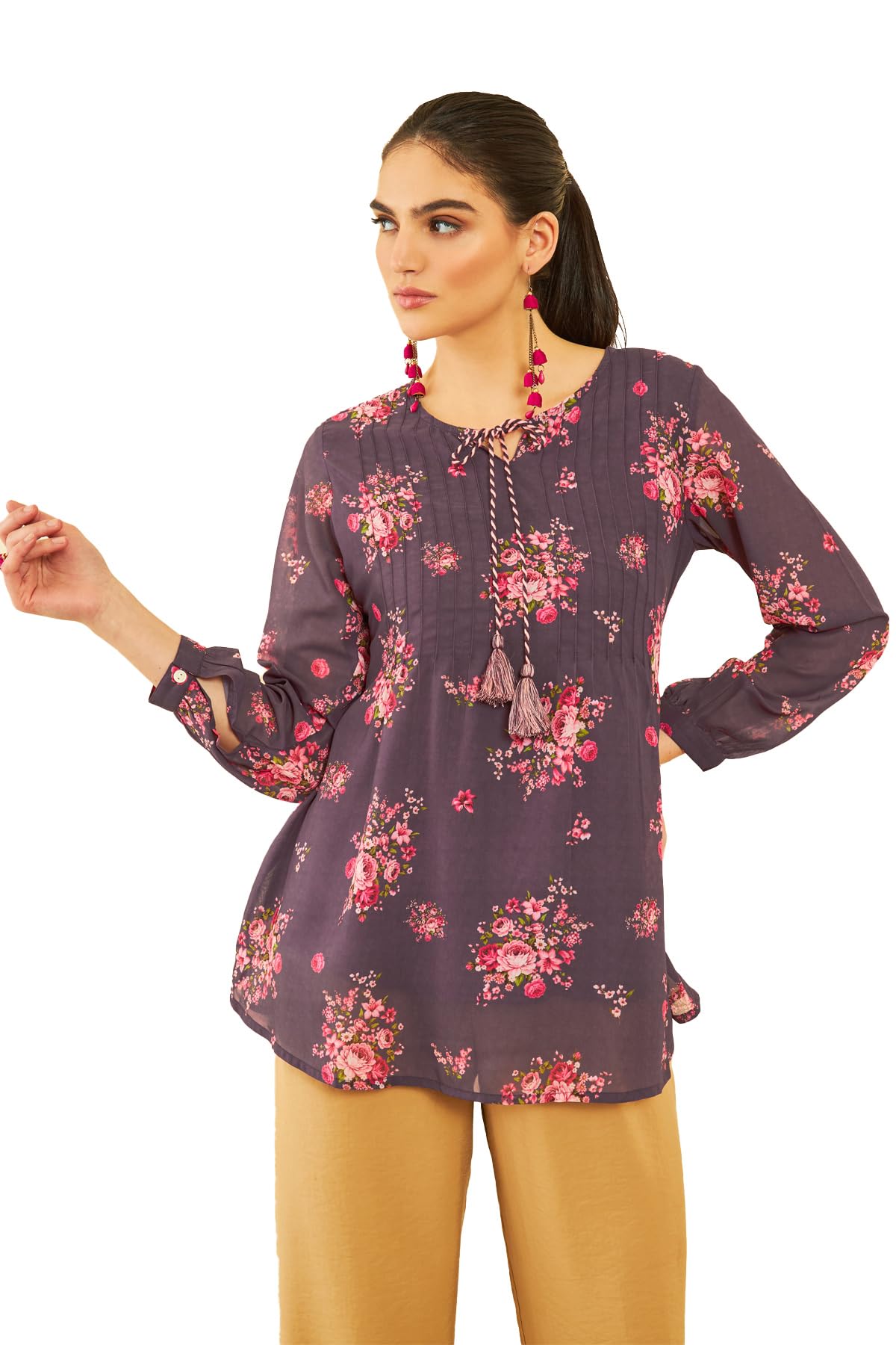 Soch Women Georgette Floral Print Active Shirts & Tee