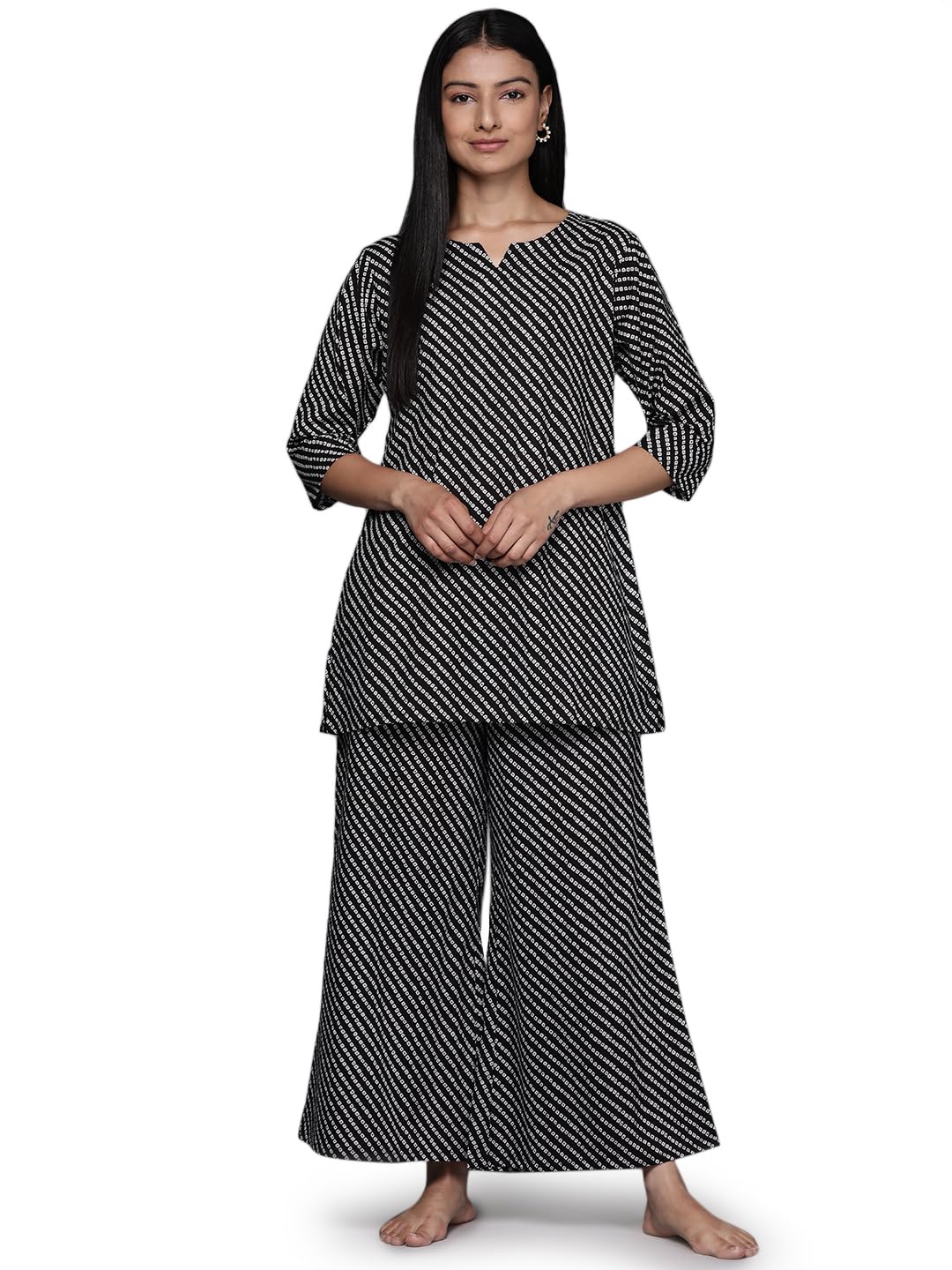 Libas Womens Printed Cotton Night Suit Set For Women