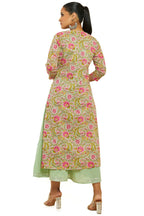 Soch Women Green Cotton Floral Print Kurta