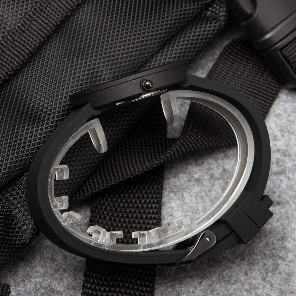 NUOVO Men Watch Big face Rose Gold Men's Watch Black Leather Watch for Men Genuine Leather Band Analog Time Display Mens Watch (