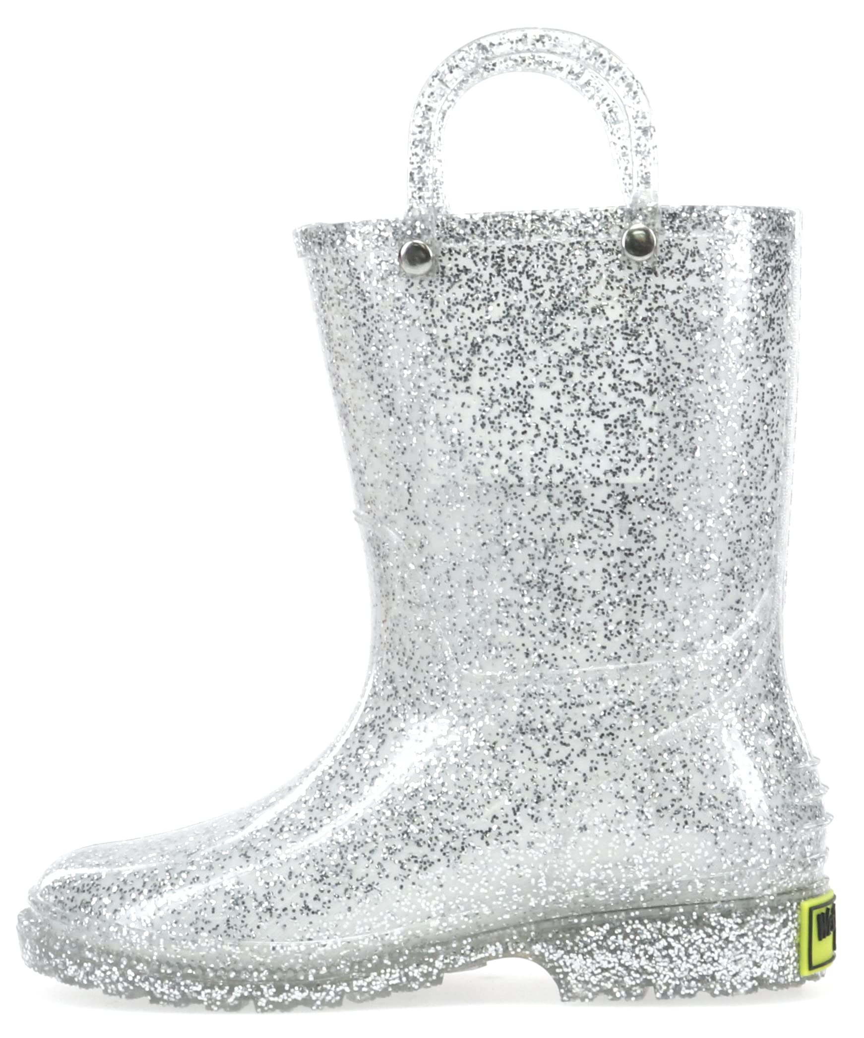 Western chief girls glitter Rain Boot, Silver, 13 M US Little Kid