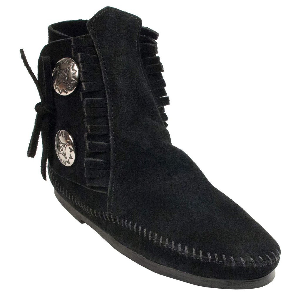 Minnetonka Women's Two Button Boot,Black,9.5 M US
