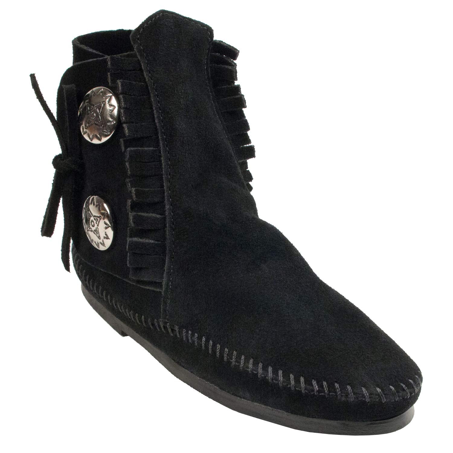 Minnetonka Women's Two Button Boot,Black,9.5 M US
