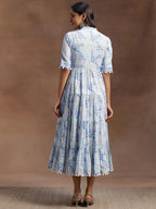 Libas WomenS Cotton Blend A-Line Calf Length Dress (29120Or_Blue