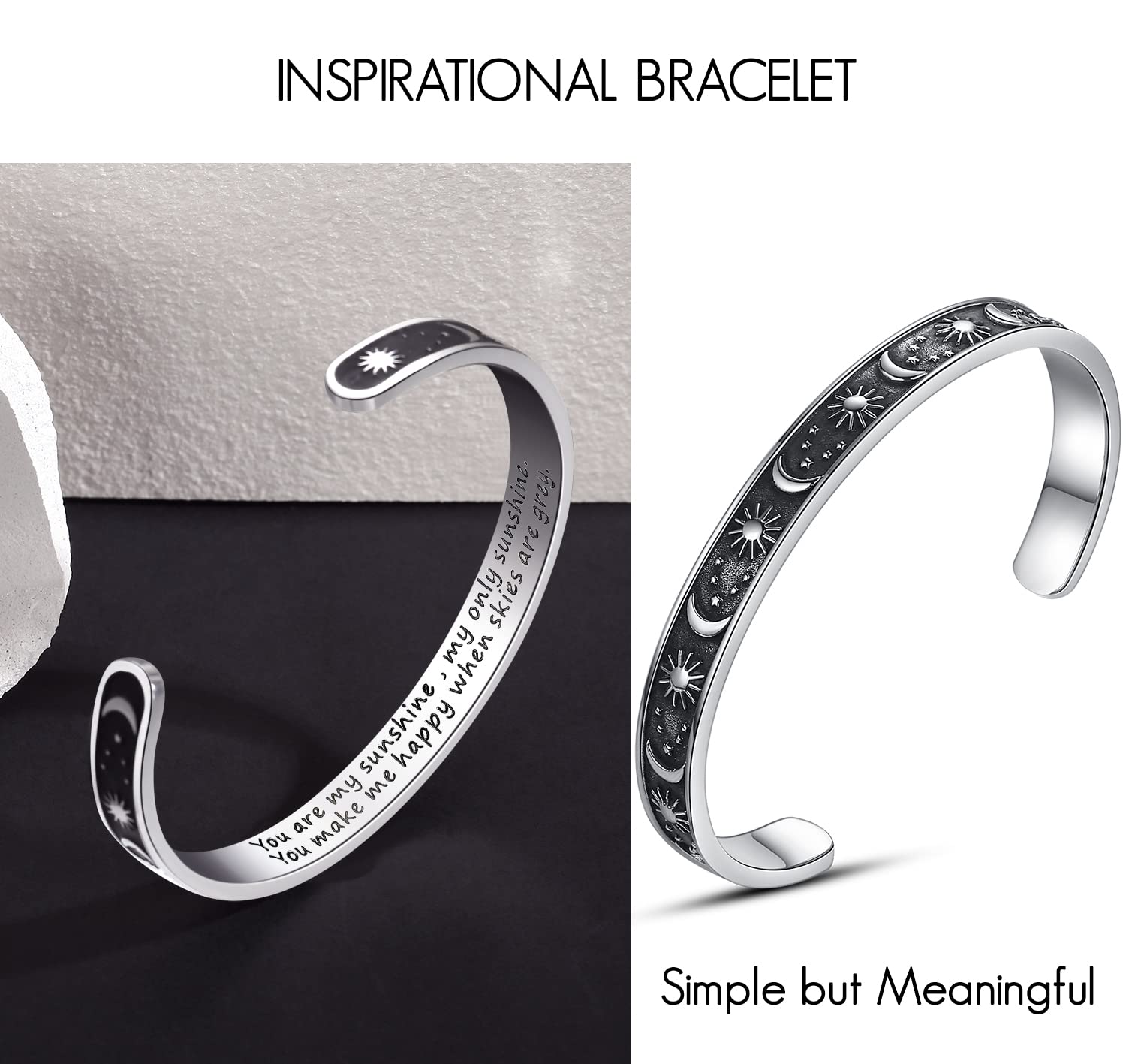 TONY & SANDY You Are My Sunshine Gifts Jewelry Bracelet Inspirational Graduation Teen Girl Gifts Ideas Daughter Granddaughter