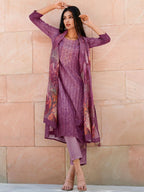 Libas Womens Silk Blend Kurta Sets (38022O_Purple