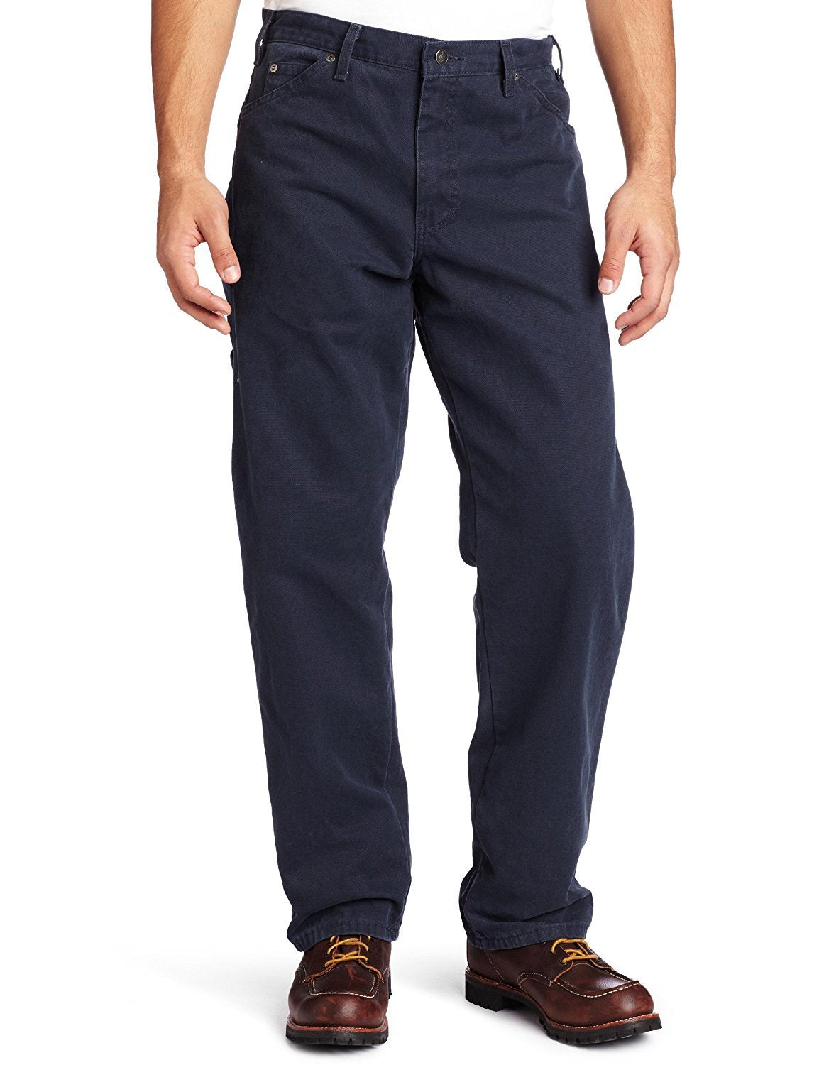 Dickies mens Relaxed Fit Sanded Duck Carpenter jeans, Dark Navy, 30W x 32L US
