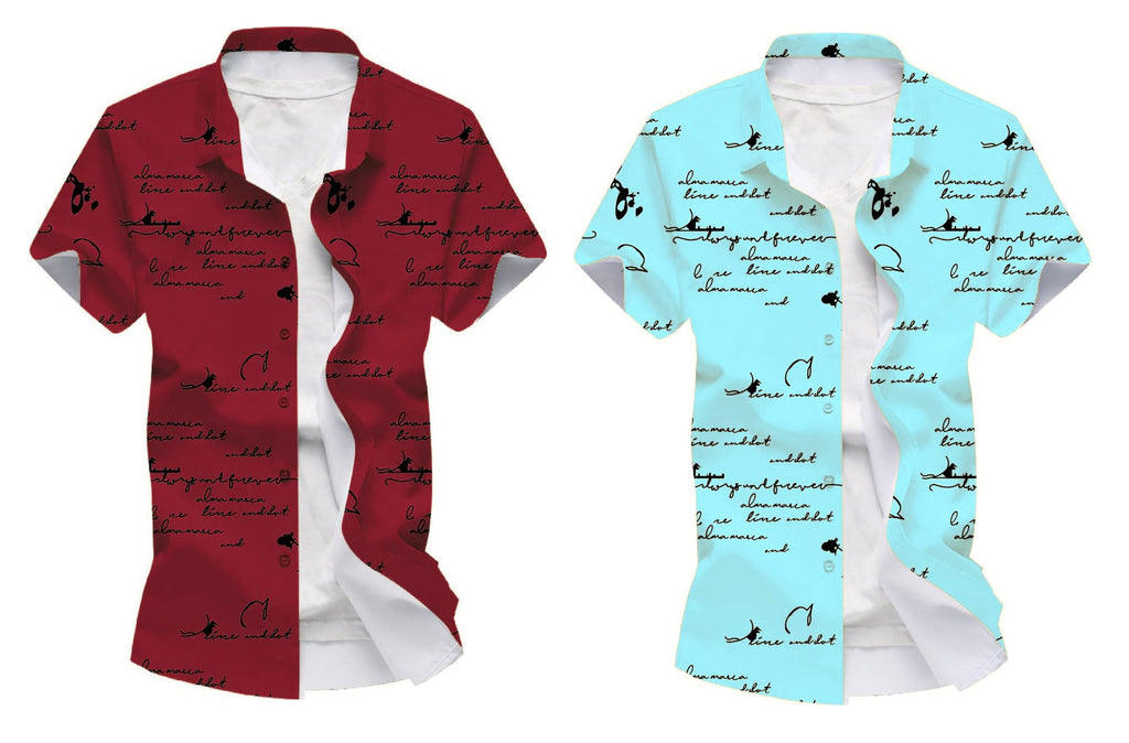 Kadiyu BoyS Lycra Blend Shirt With Half Sleeves Round Collar Neck Botton Down Closure Printed Pattern Relaxed Fit And Standard 