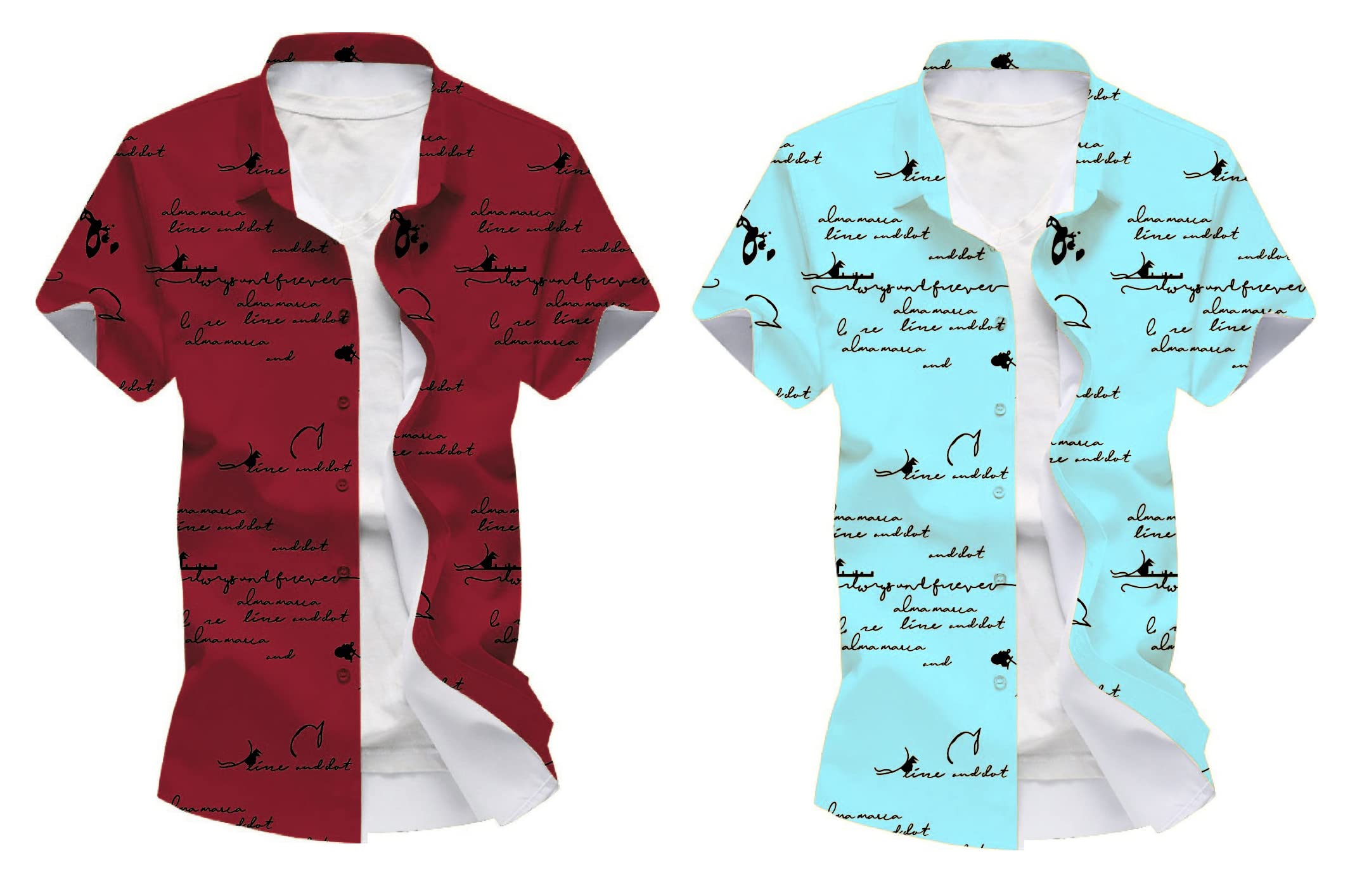 Kadiyu BoyS Lycra Blend Shirt With Half Sleeves Round Collar Neck Botton Down Closure Printed Pattern Relaxed Fit And Standard 