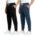 XYXX Mens Cotton Modal Joggers - Relaxed Fit, Antimicrobial, High Stretch, Sweat Absorbent Solid Ace Loungewear with Zippered P