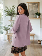 Kotty Womens Soild Regular Fit Full Sleeve Formal -Casual Blazer(Purple,L)