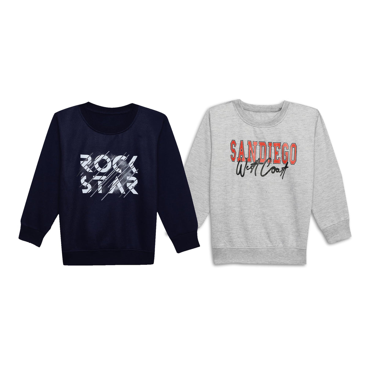 Mack JONNEY Multicolor Printed Round Neck Cotton Fleece Sweatshirt for Kids (Pack of 2)MACK38621 15-16