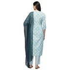 Stylum Women'S Printed Cotton Blend Kurta Pant With Dupatta