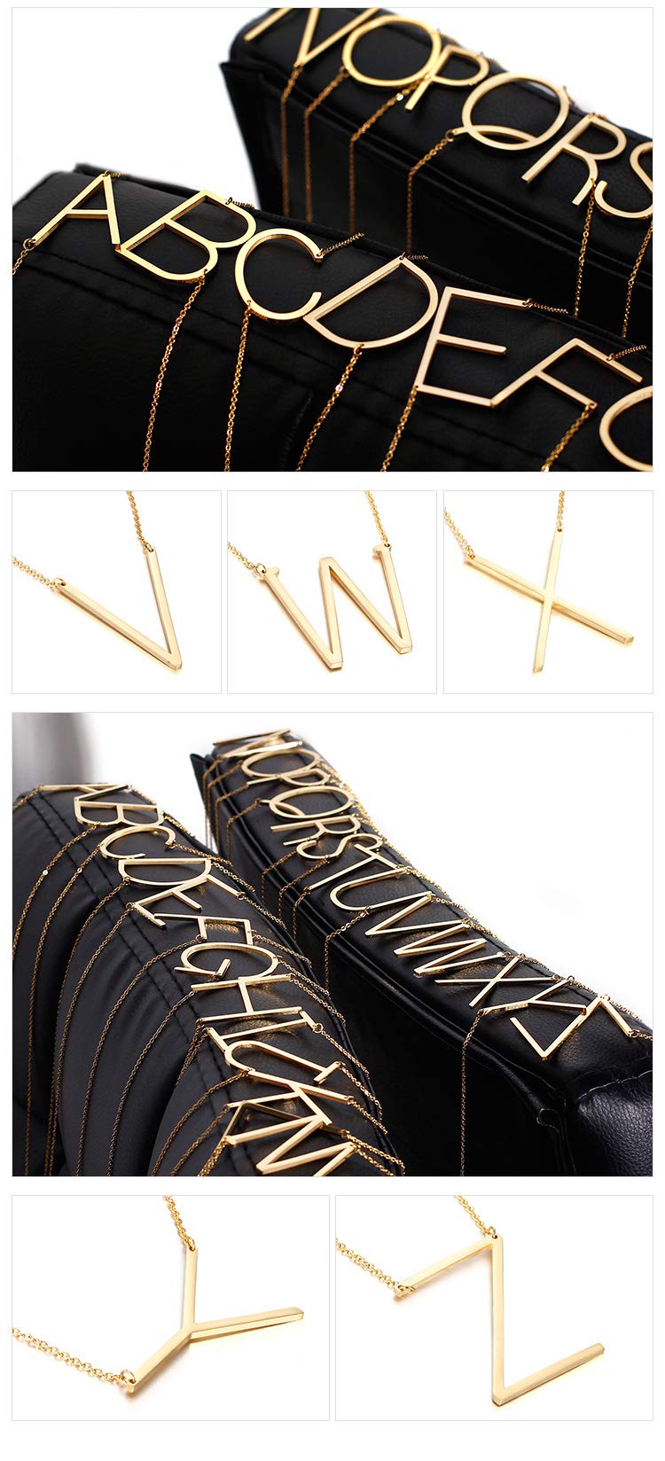 Memgift Gold Necklace for Women Initial Big Letter Birthday Gifts for Her Alphabet N Christmas Gifts