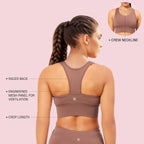 Enamor Womens Polyester Wire Free Casual Padded Sports Bra (A202_Nutmeg
