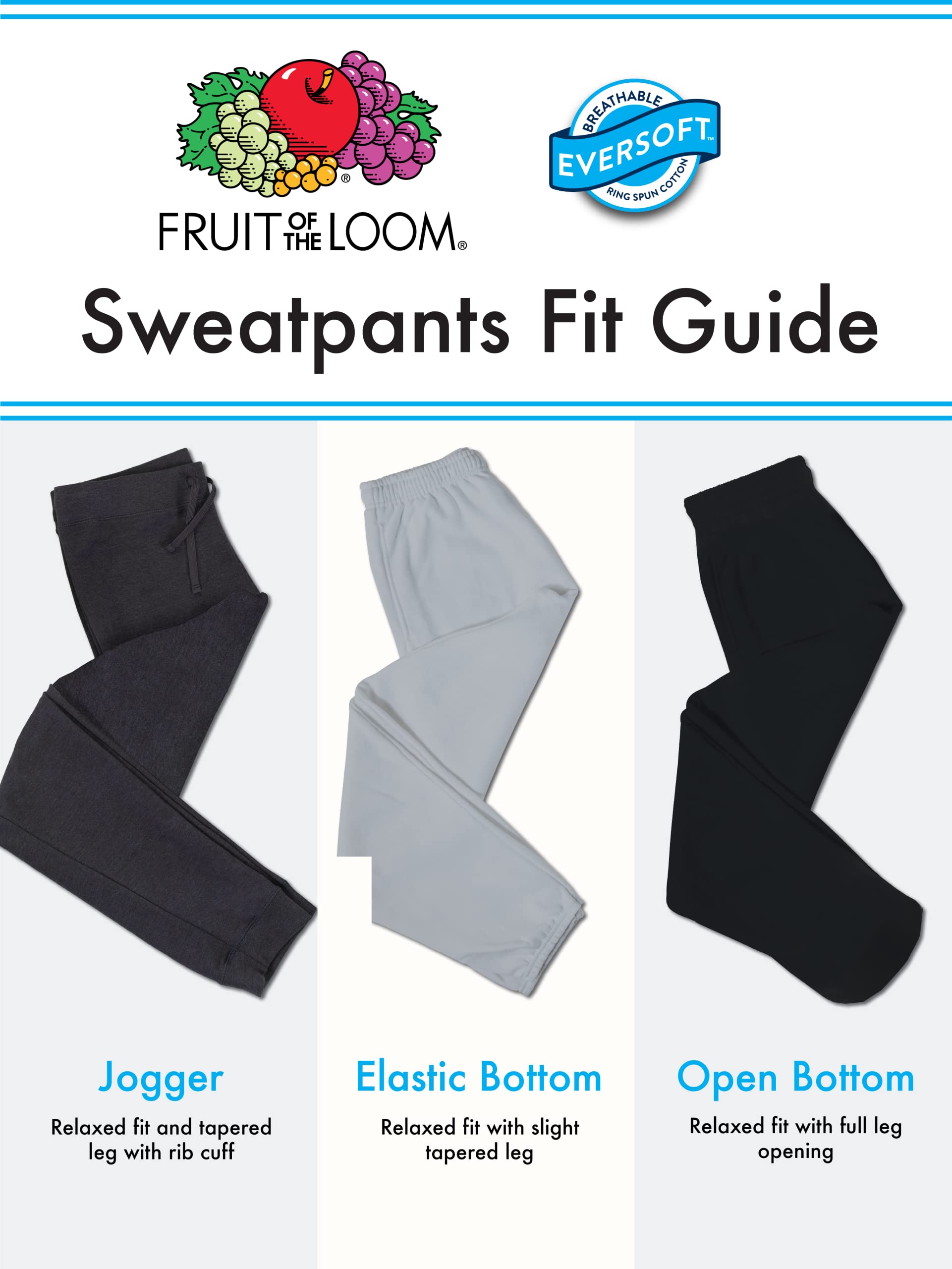 Fruit Of The Loom Mens Eversoft Fleece Elastic Bottom With Pockets, Relaxed Fit, Moisture Wicking, Breathable Sweatpants, Grey H