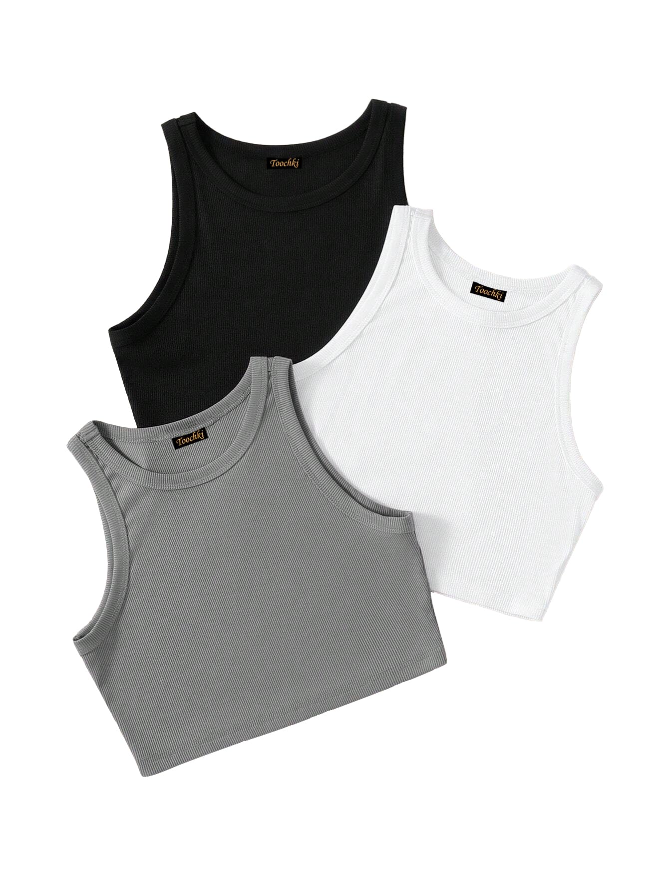 Toochki Top for Women| Crop Top for Women | Short Top for Women | Tops | Lycra Top for Women | Pack of 3 Tops for Women | Strach