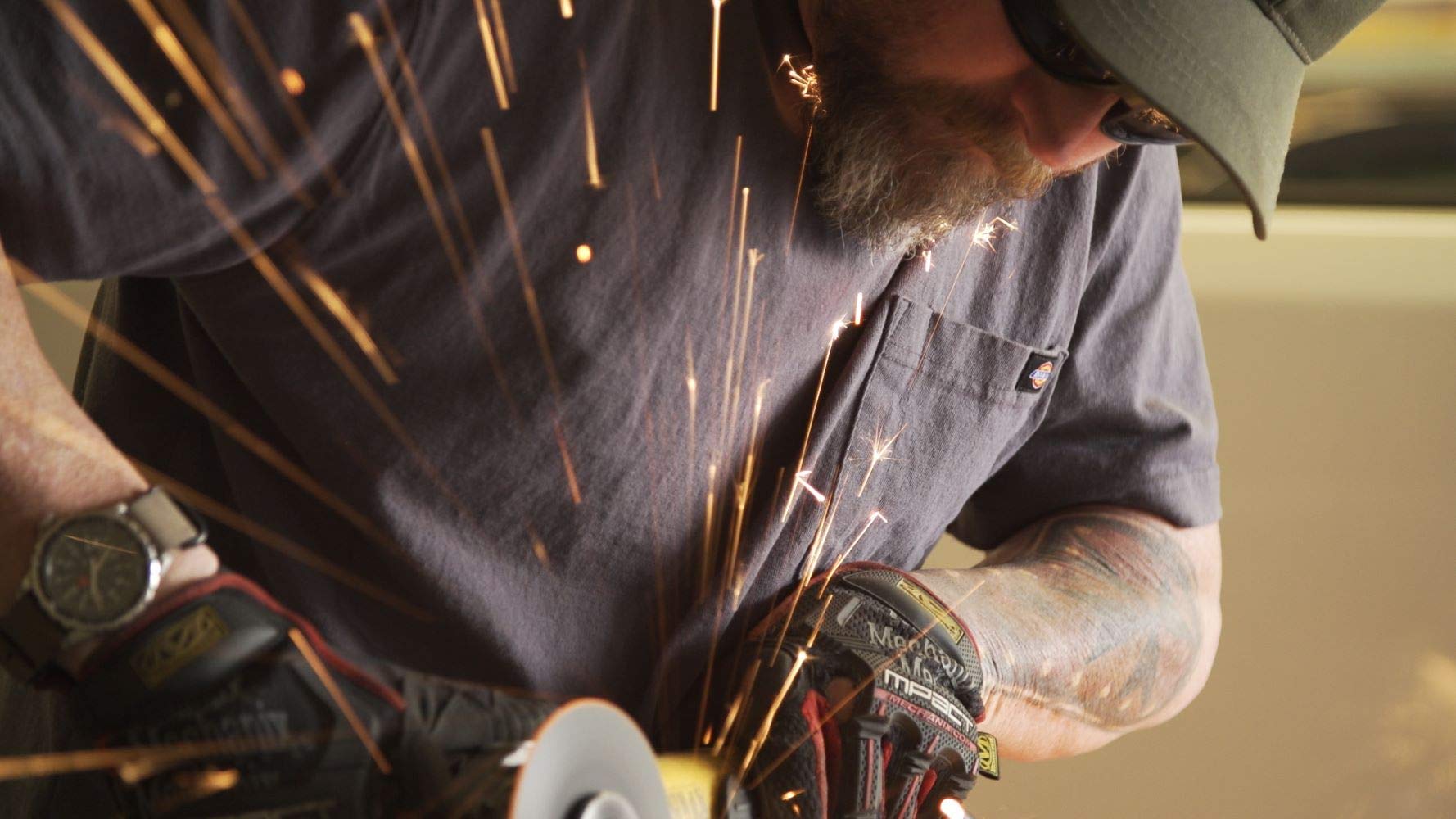 Dickies Men's Big & Tall Heavyweight Crew Neck Short Sleeve Tee Big, Brown Duck, Large Tall