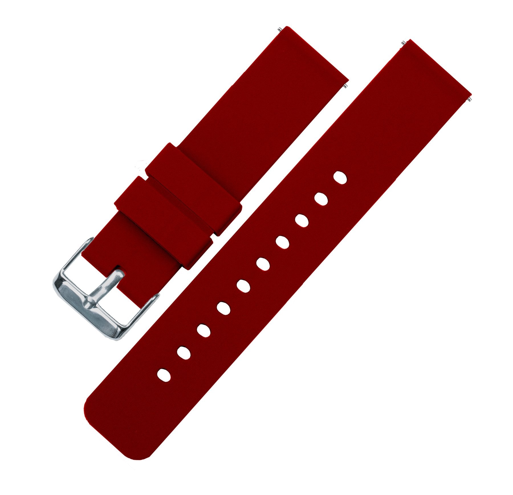 BARTON WATCH BANDS 20mm Crimson Red Soft Silicone Quick Release Straps